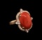 14KT Rose Gold 7.57 ctw Pink Coral and Diamond Ring