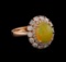 2.27 ctw Opal and Diamond Ring - 14KT Rose Gold