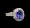 14KT White Gold 2.93 ctw Tanzanite and Diamond Ring