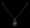 0.25 ctw Morganite and Diamond Pendant With Chain - 14KT White Gold