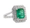 2.74 ctw Emerald and Diamond Ring - 18KT White Gold