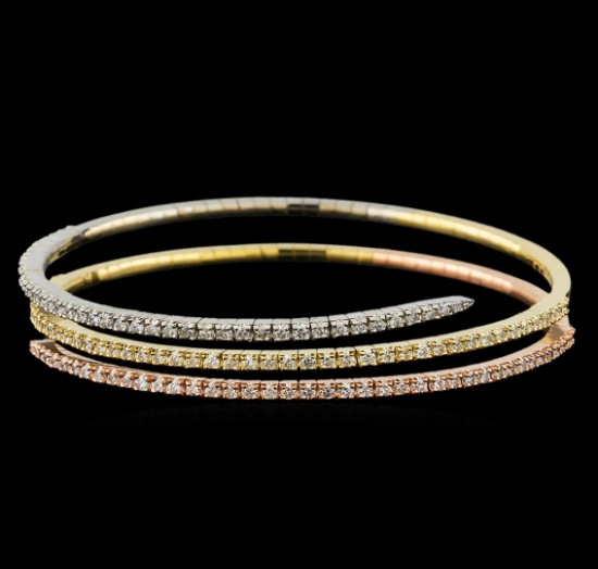 2.67 ctw Diamond Bracelet - 14KT Tri Color Gold