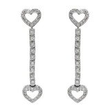 14k White Gold 0.92CTW Diamond Earrings, (SI3/G-H)
