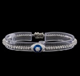 1.46 ctw Diamond Evil Eye Bracelet - 14KT White Gold