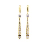 1.00 ctw Diamond Dangle Earrings - 18KT Yellow Gold
