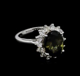 4.18 ctw Tourmaline and Diamond Ring - 14KT White Gold