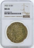 1921-S $1 Morgan Silver Dollar Coin NGC MS65