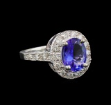 14KT White Gold 2.93 ctw Tanzanite and Diamond Ring