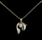 0.86 ctw Diamond Pendant With Chain - 14KT Two-Tone Gold