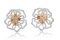18k Three Tone Gold 4.17CTW Multicolor Dia, Pink Diamond and Diamond Earrings, (
