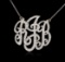 14KT White Gold 1.45 ctw Diamond Pendant With Chain