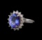 5.4 ctw Tanzanite and Diamond Ring - 14KT White Gold