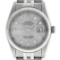 Rolex Mens Stainless Steel 36MM Slate Grey Diamond Datejust Wristwatch