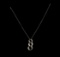 0.73 ctw Diamond Pendant With Chain - 14KT White Gold