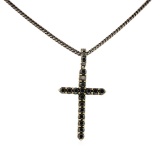 6.2 ctw Diamond Necklace - 14KT Gold And Black Rhodium