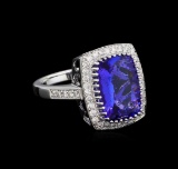 14KT White Gold 5.95 ctw Tanzanite and Diamond Ring