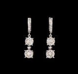 14KT White Gold 1.19 ctw Diamond Earrings