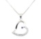 0.22 ctw Diamond and Sapphire Heart Shaped Pendant with Chain - 14KT & 18KT Whit