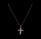 0.18 ctw Diamond Cross Pendant With Chain - 14KT Rose Gold