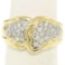 18K Yellow Gold 0.50 ctw F VS1 Pave Set Round Diamond Wavy Wide Band Ring