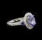 2.31 ctw Tanzanite, Sapphire and Diamond Ring - 14KT White Gold