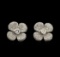 1.98 ctw Diamond Clover Earrings - 18KT White Gold