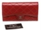 Chanel Deep Red Lambskin Leather Classic Long Flap Wallet