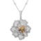 18k Three Tone Gold 1.95CTW Diamond and Pink Diamond and Multicolor Dia Pendant,