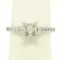 14K White Gold 1.32 ctw H VS1 Prong Set Princess Cut Diamond Engagement Ring Sz