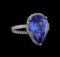 7.11 ctw Tanzanite and Diamond Ring - 14KT White Gold