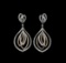 1.83 ctw Diamond Earrings - 14KT Rose and White Gold