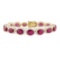 40.27 ctw Ruby and Diamond Bracelet - 14KT Yellow Gold