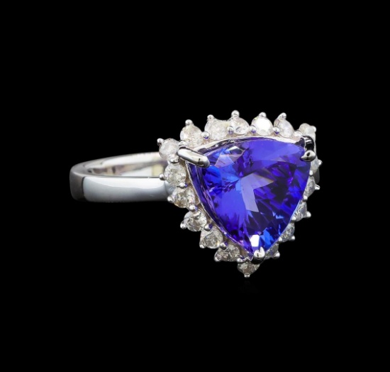 14KT White Gold 3.44 ctw Tanzanite and Diamond Ring