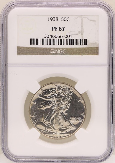 1938 Walking Liberty Half Dollar Proof Coin NGC PF67