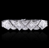 18KT White Gold 3.43 ctw Diamond Bracelet