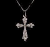 0.63 ctw Diamond Pendant With Chain - 14KT White Gold