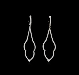 1.17 ctw Diamond Earrings - 14KT White Gold