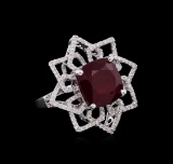 14KT White Gold 11.02 ctw Ruby and Diamond Ring