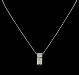 14KT White Gold 0.25 ctw Diamond Pendant With Chain