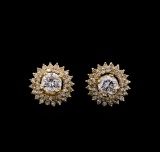 2.46 ctw Diamond Earrings - 14KT Yellow Gold