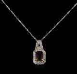 2.75 ctw Ametrine and Diamond Pendant With Chain - 14KT White Gold