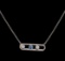 0.64 ctw Blue Diamond Necklace - 14KT White Gold