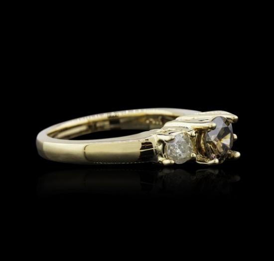 14KT Yellow Gold 0.98 ctw Brown Diamond Ring