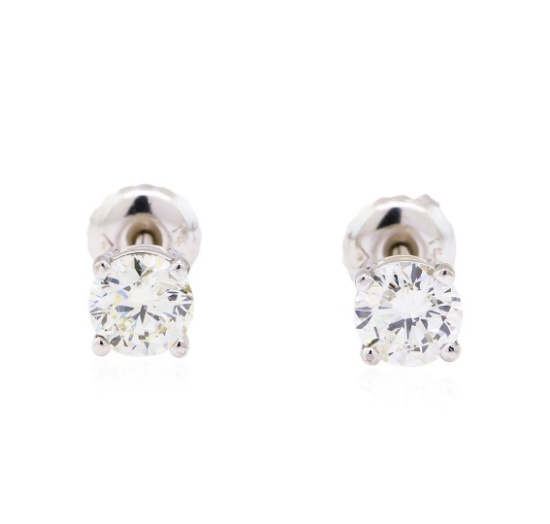 1.00 ctw Diamond Stud Earrings - 14KT White Gold