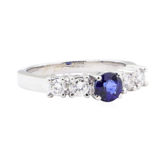 1.40 ctw Sapphire And Diamond Ring - 14KT White Gold