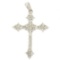 18k White Gold 0.65 ctw Prong F VS Round Diamond Cluster Cross Pendant 1.9g