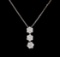 0.80 ctw Diamond Pendant - 14KT White Gold