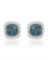 14k White Gold 0.58CTW Diamond and Blue Diamonds Earrings, (SI/H)