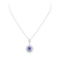 5.07 ctw Tanzanite and Diamond Pendant With Chain - 14KT White Gold