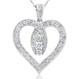 14k White Gold 0.52CTW Diamond Pendant, (I1-I2/H-I)